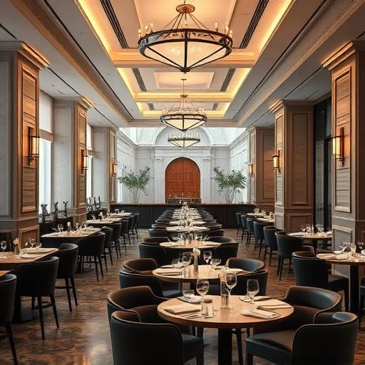 Innenansicht des Restaurants mit elegant gedeckten Tischen